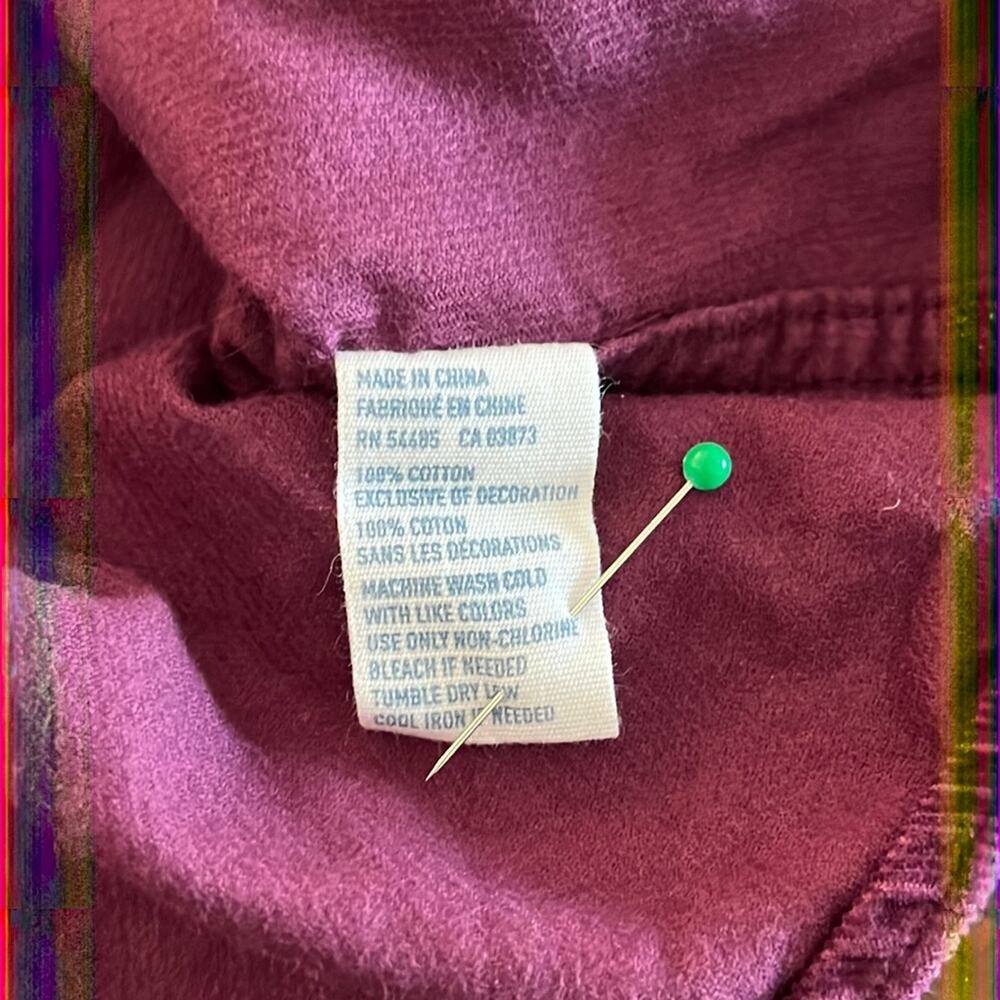 American Eagle Outfitters XS Purple Berry Snap Front Corduroy Blouse Westerncore - Picture 6 of 8
